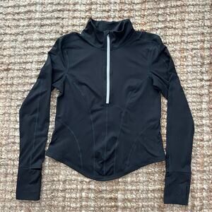 Free People Movement Black Half Zip Athletic Top Fitted Stretch M